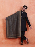 Dark Green Silk Blend Jacquard Dupatta