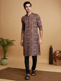 Men Black Kurta Churidar Set