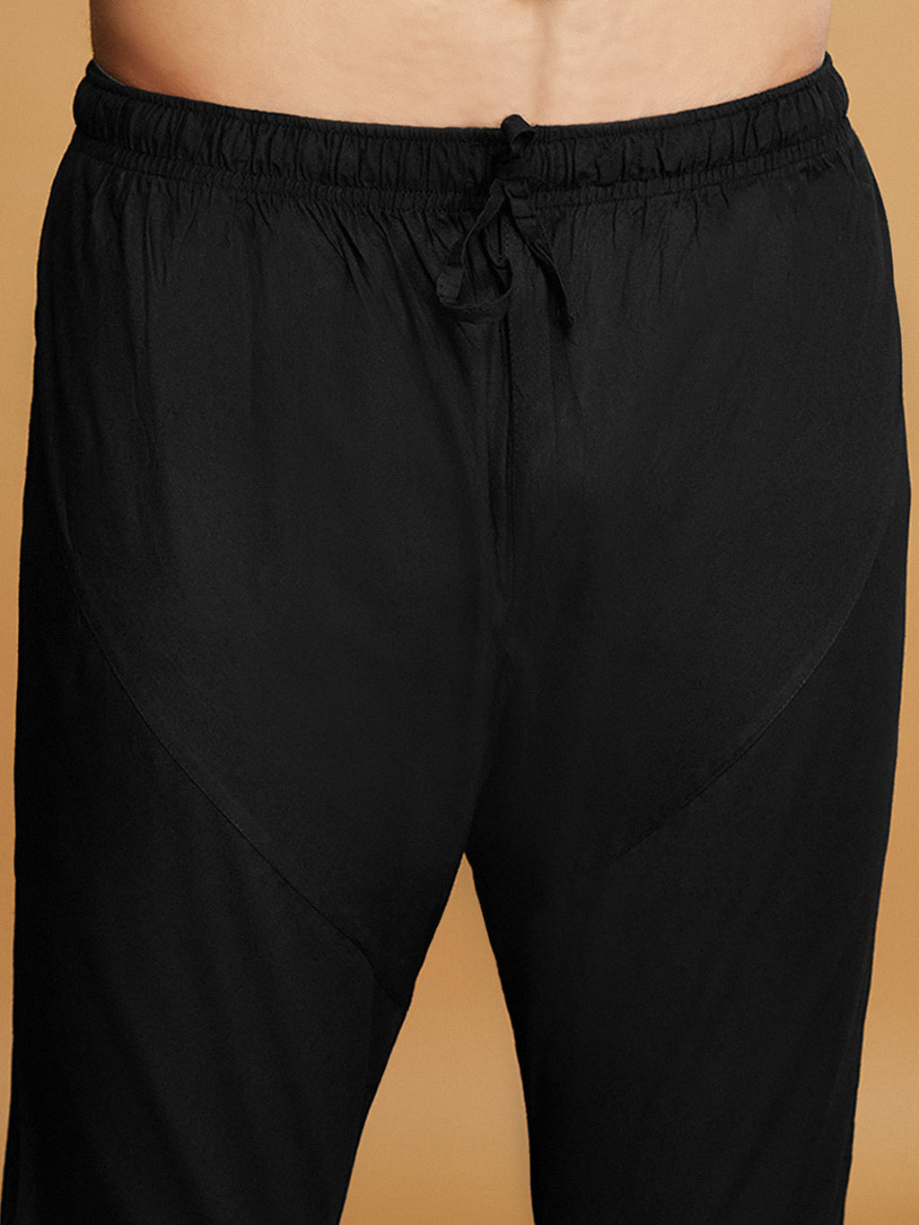 Men Black Kurta Churidar Set