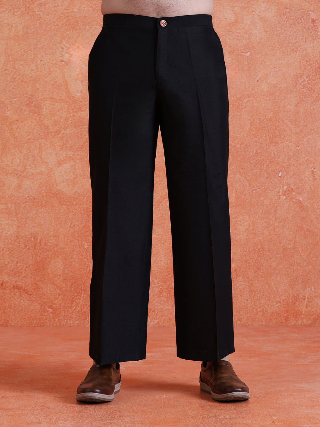 Black Blended Printed Kurta Wide Leg Trouser Set