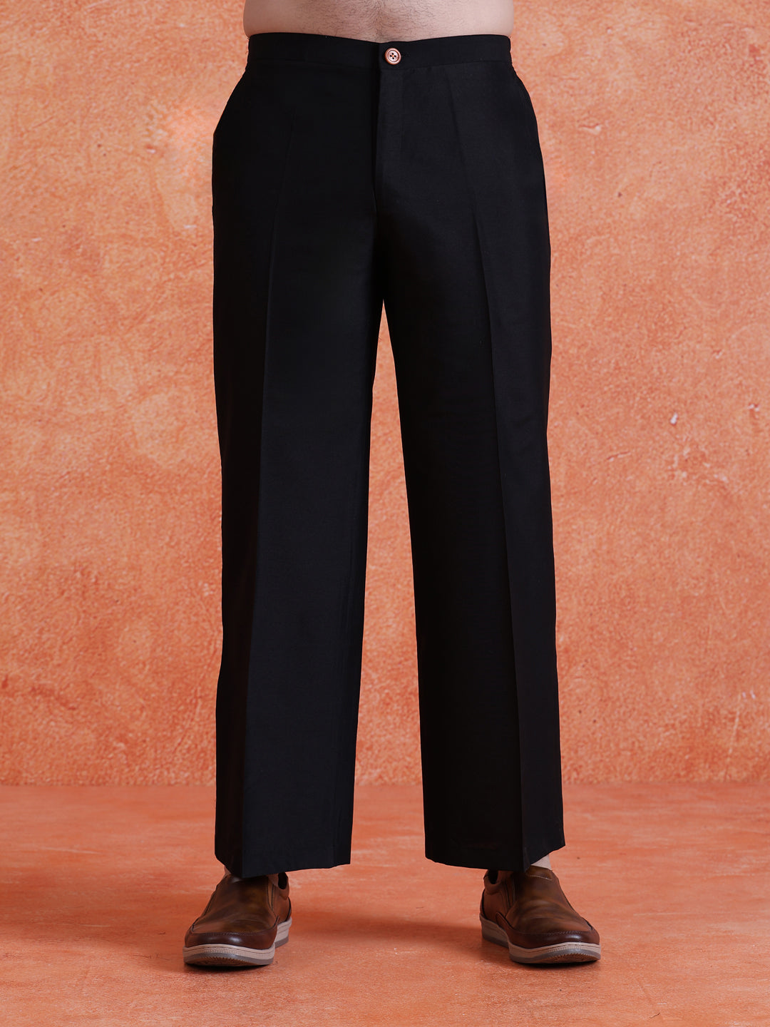 Black Blended Printed Kurta Wide Leg Trouser Set