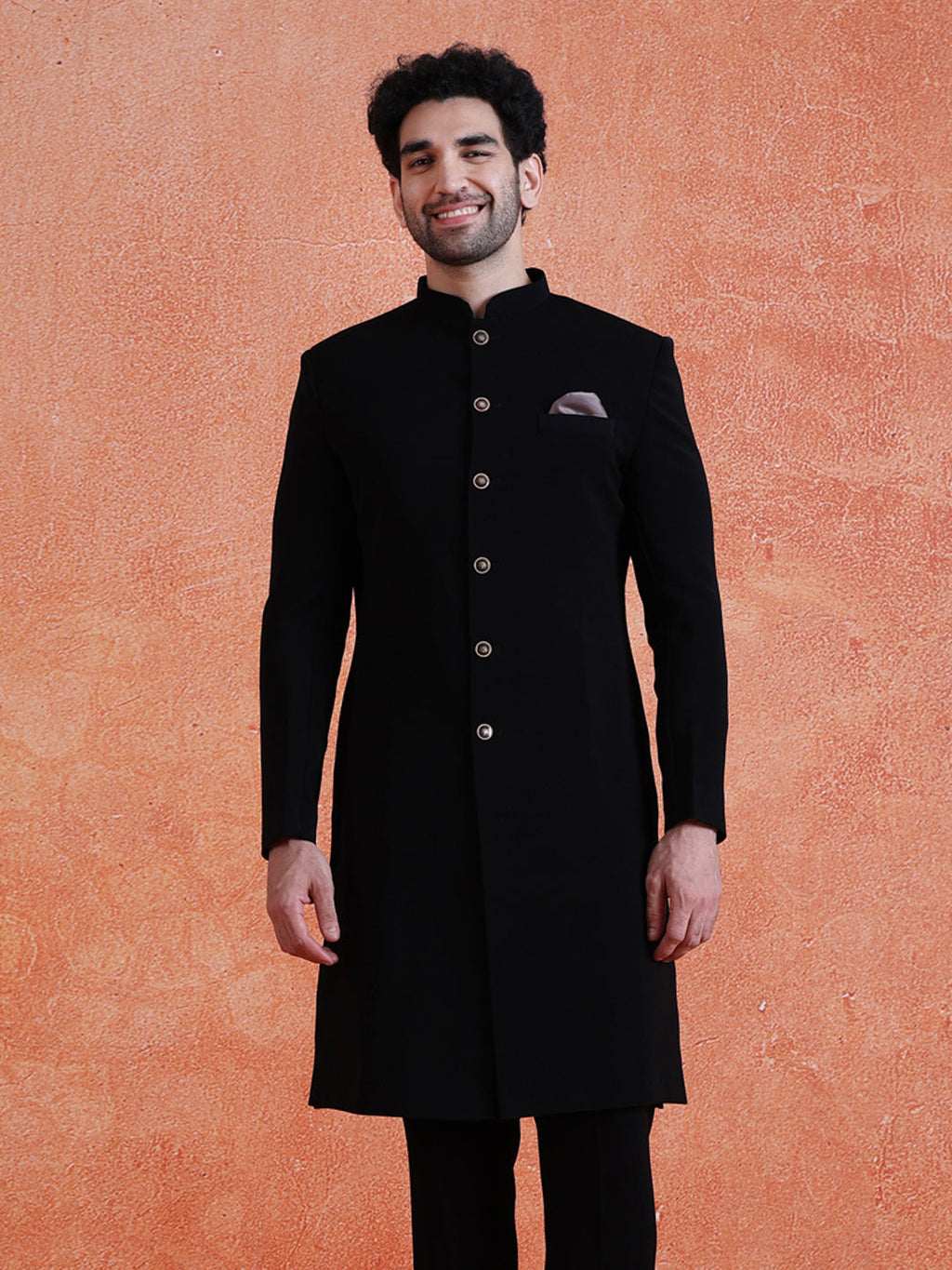 Black Silk Blend Jacquard Kurta Trouser Set With Dupatta