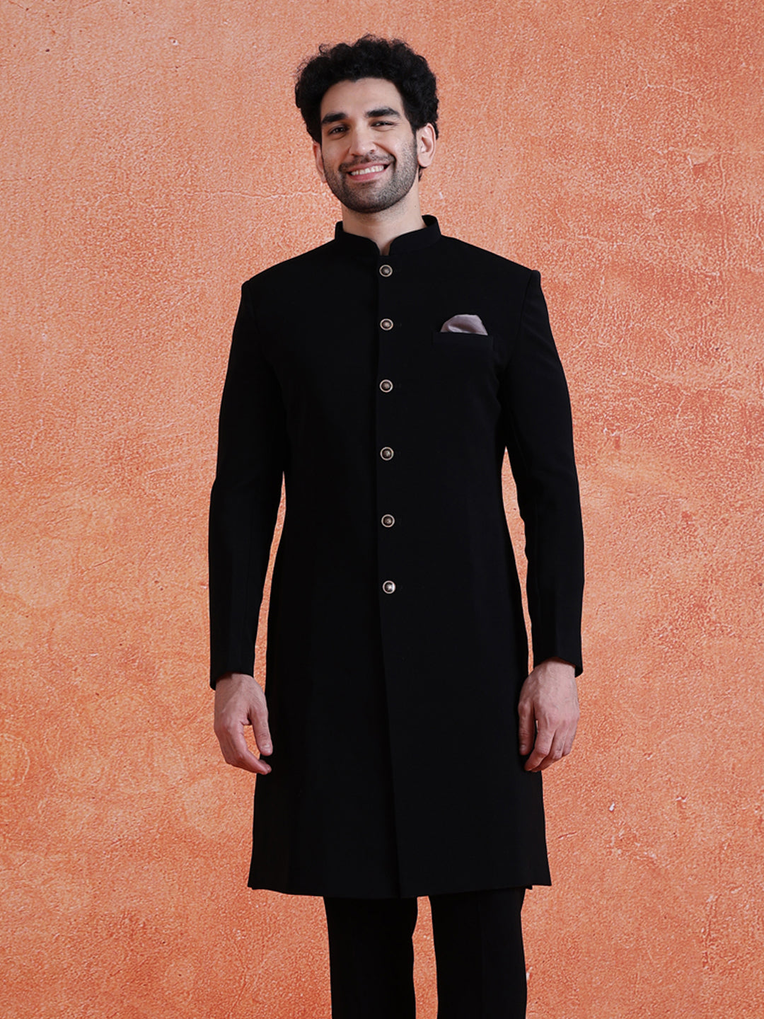 Black Silk Blend Jacquard Kurta Trouser Set With Dupatta
