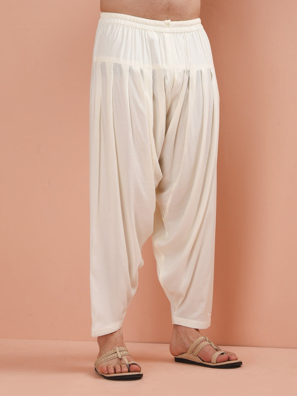 Off-White Cotton Blend Solid Kurta Patiyala Set