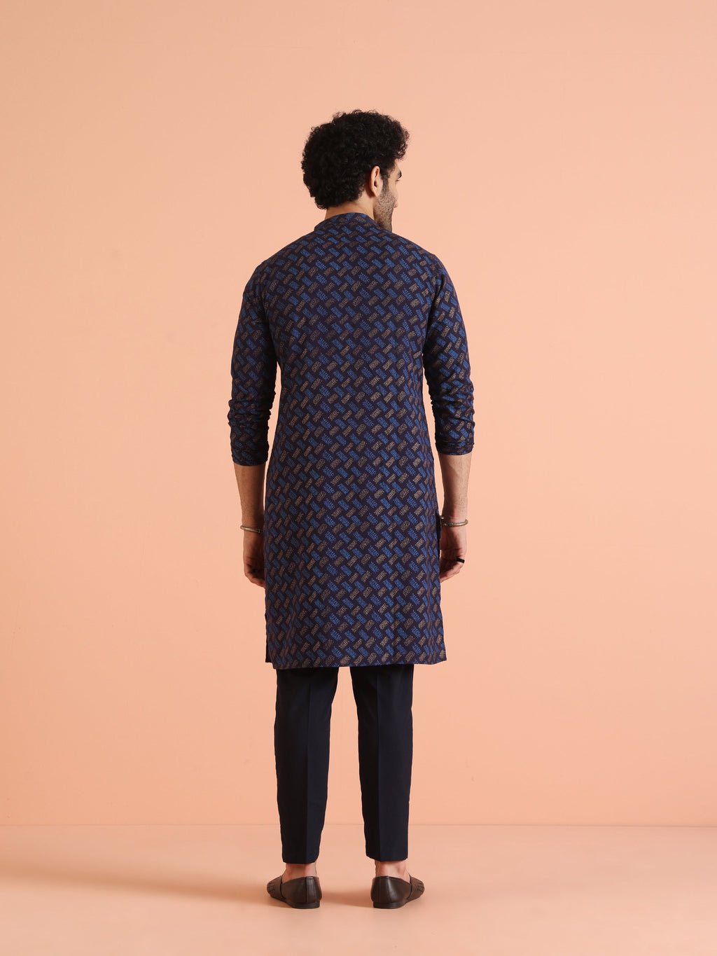 Blue Pure Cotton Printed Kurta Trouser Set