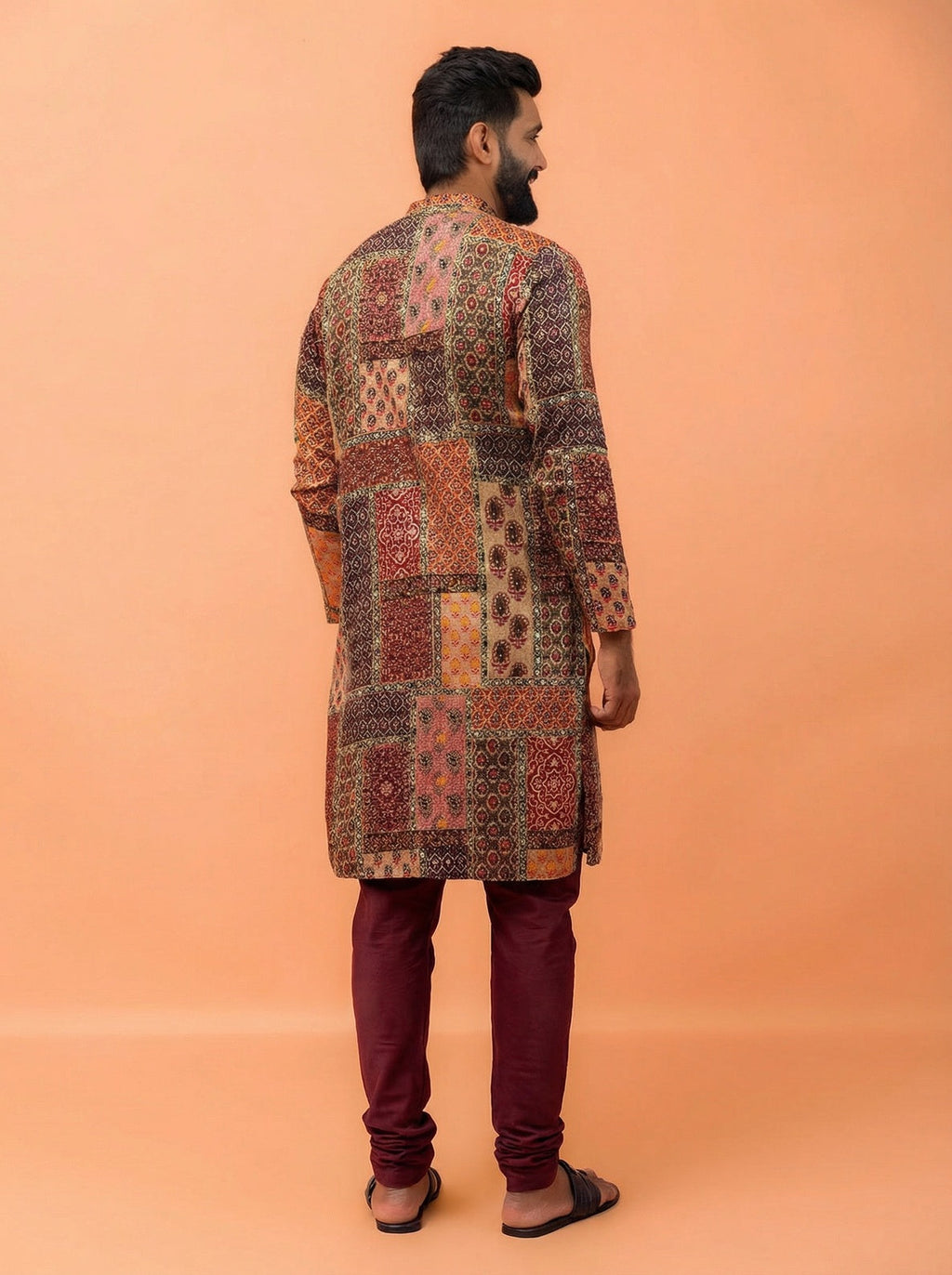 Multicolour Cotton Printed Kurta Churidar Set
