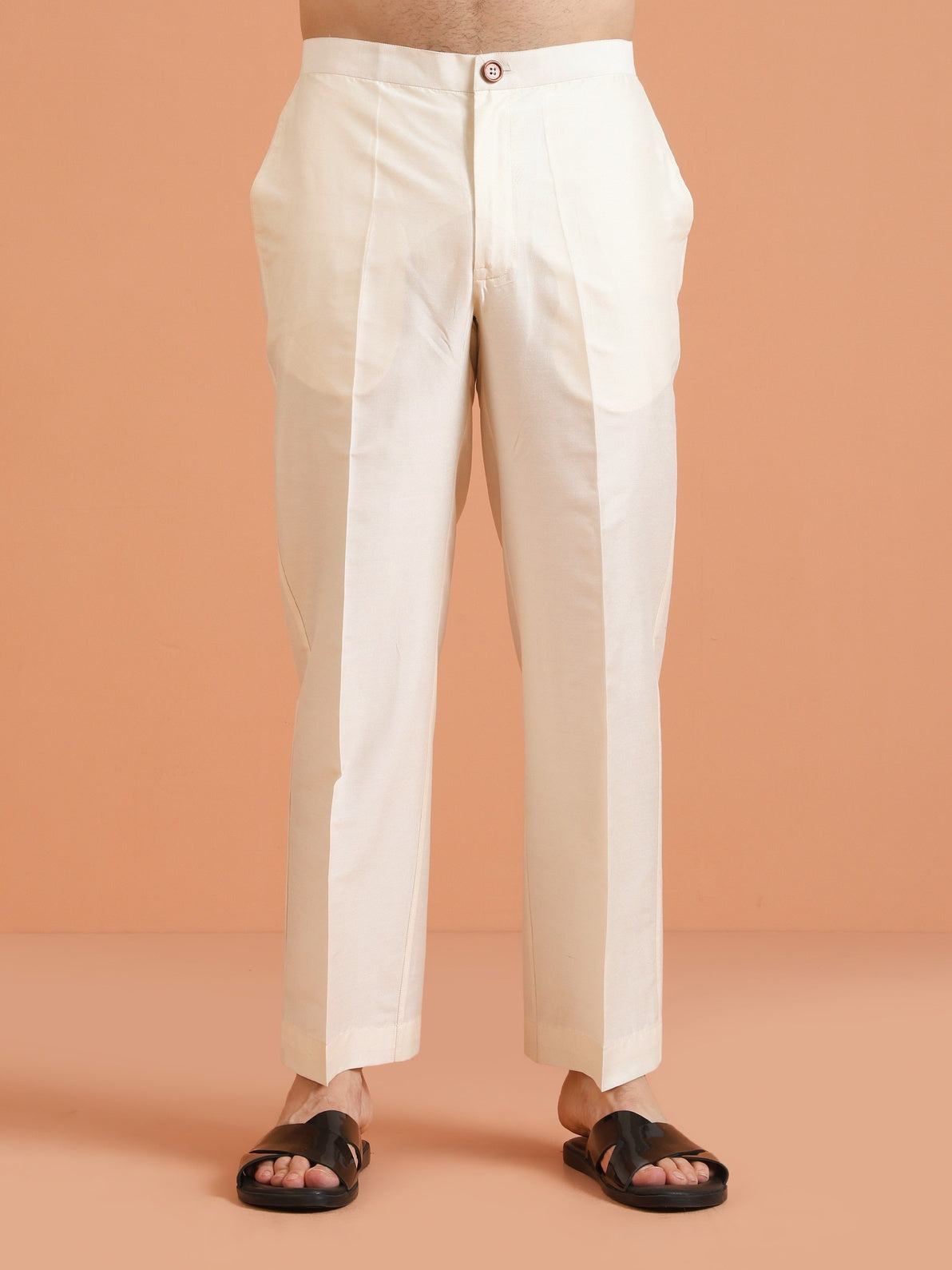 White Cotton Blend Printed Kurta Wide Leg Trouser Set