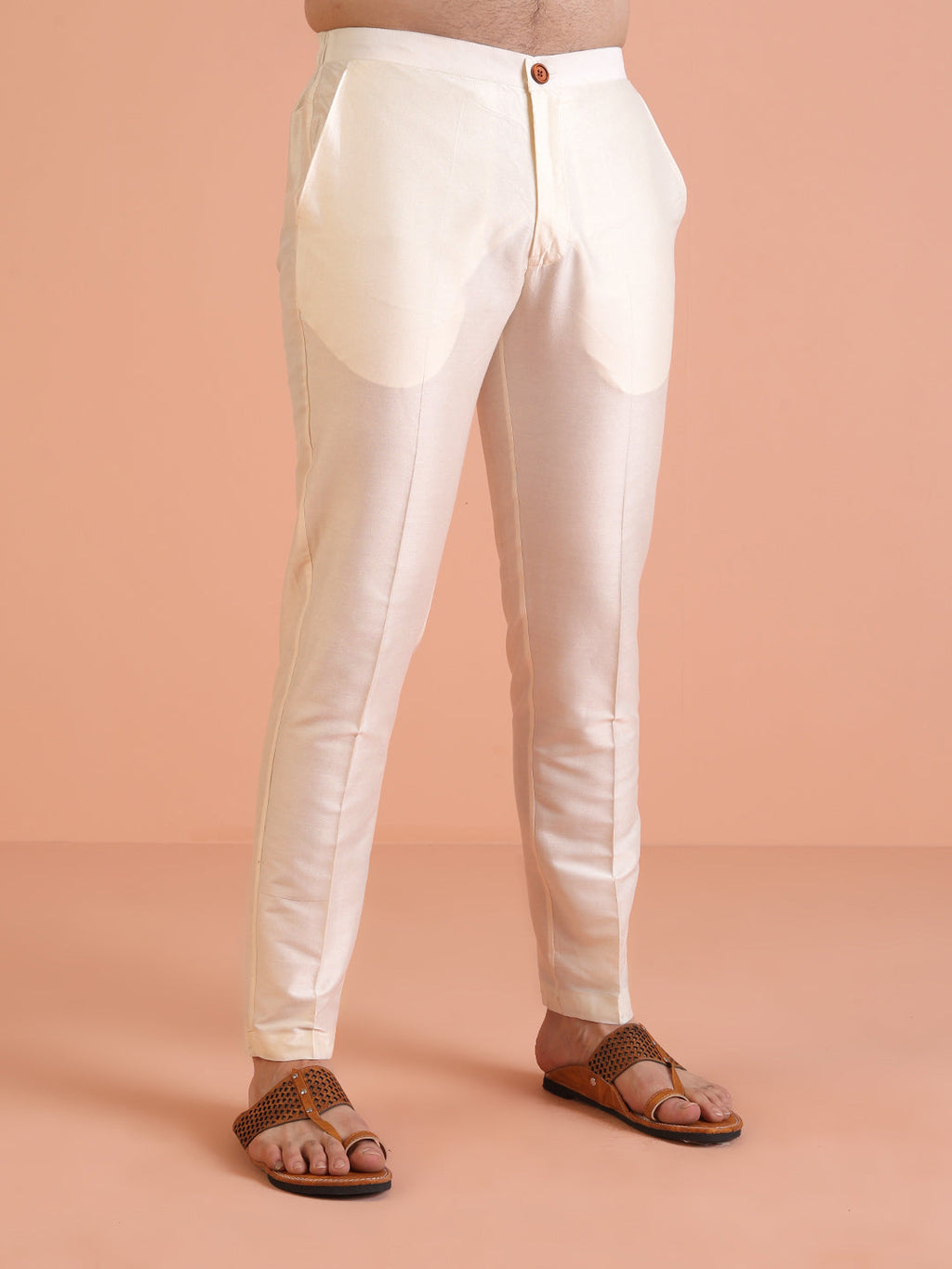 Blue Cotton Blend Pleated Kurta Trouser Set