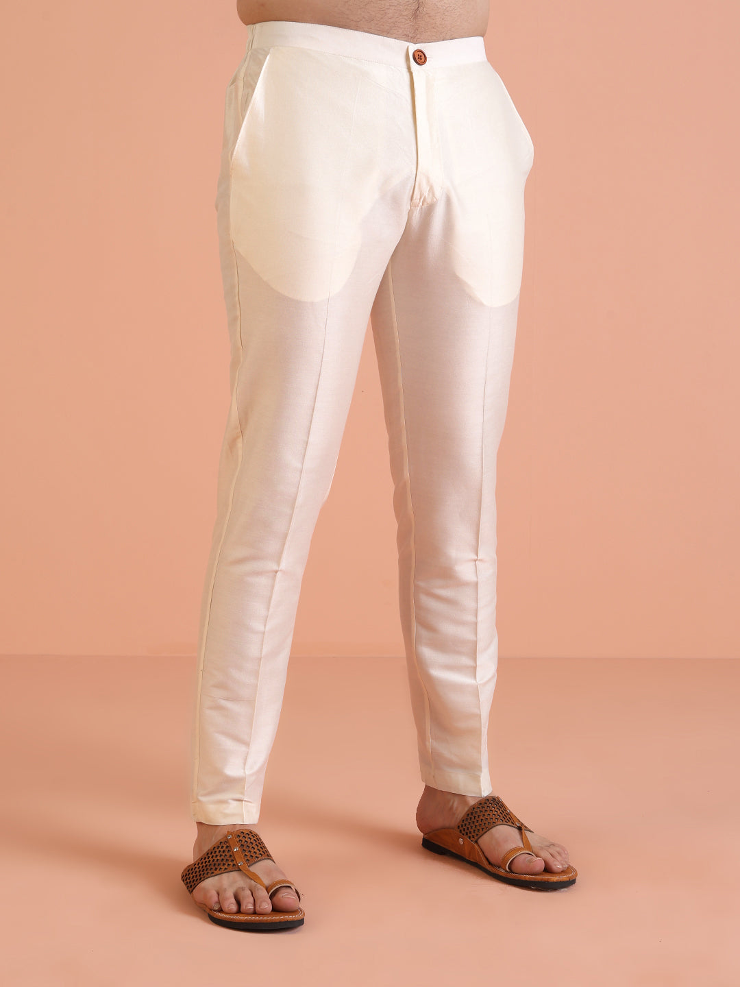Blue Cotton Blend Pleated Kurta Trouser Set
