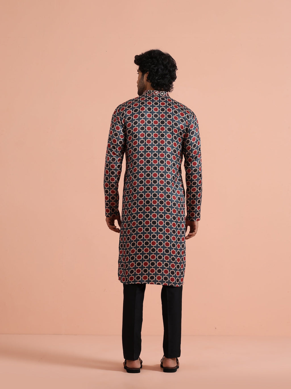Multicolour Pashmina Printed Kurta Trouser Set