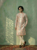 Multicolour Polyviscose Floral Printed Kurta With Zip Trouser Set