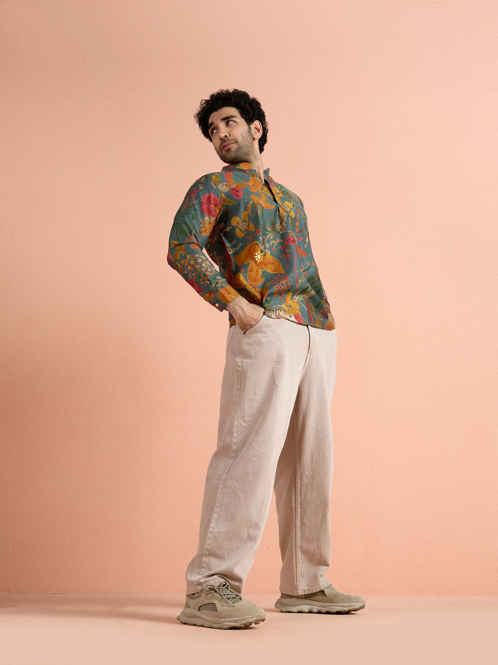 Multi-Color Polyviscose Printed Short Kurta