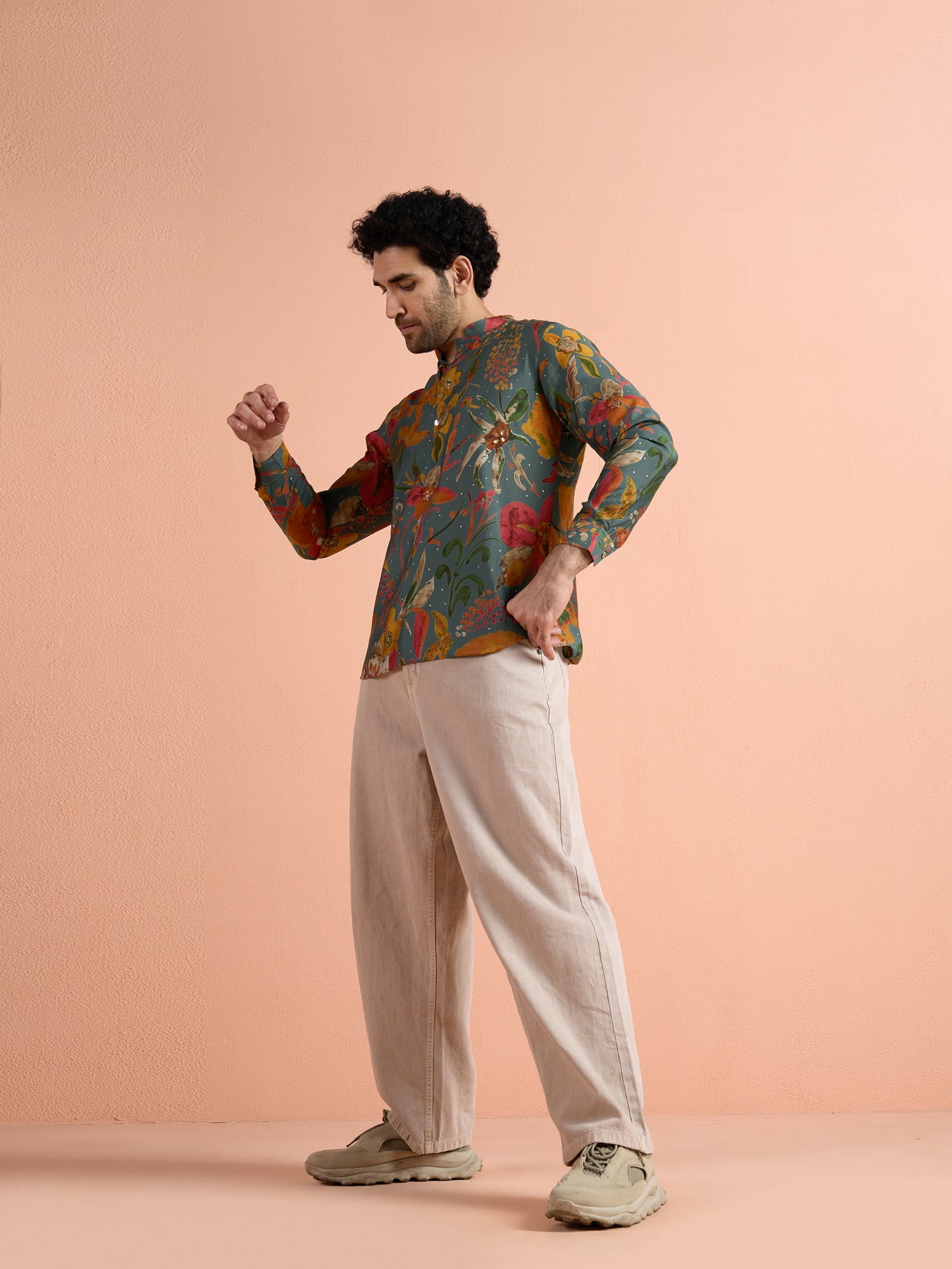 Multi-Color Polyviscose Printed Short Kurta