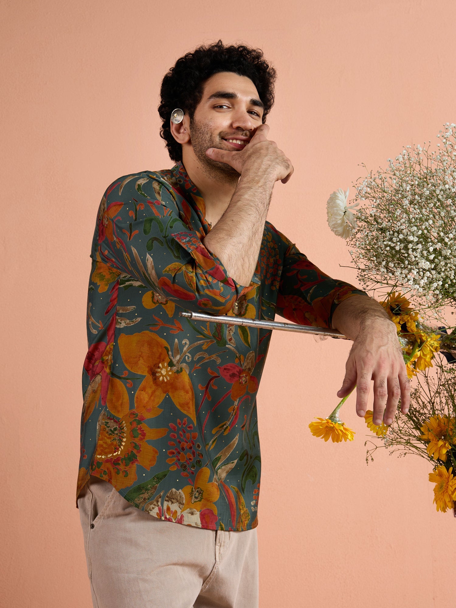 Multi-Color Polyviscose Printed Short Kurta