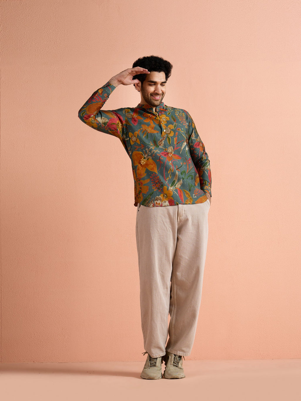 Multi-Color Polyviscose Printed Short Kurta