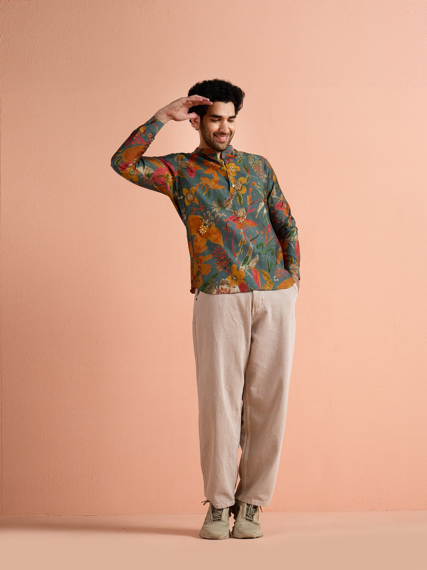 Multi-Color Polyviscose Printed Short Kurta