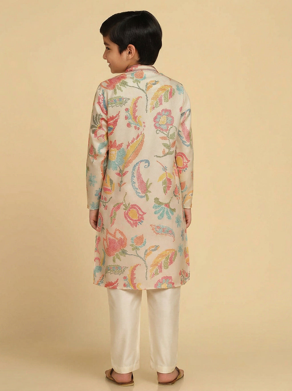 Multicolour Solid Kurta Pyjama Set