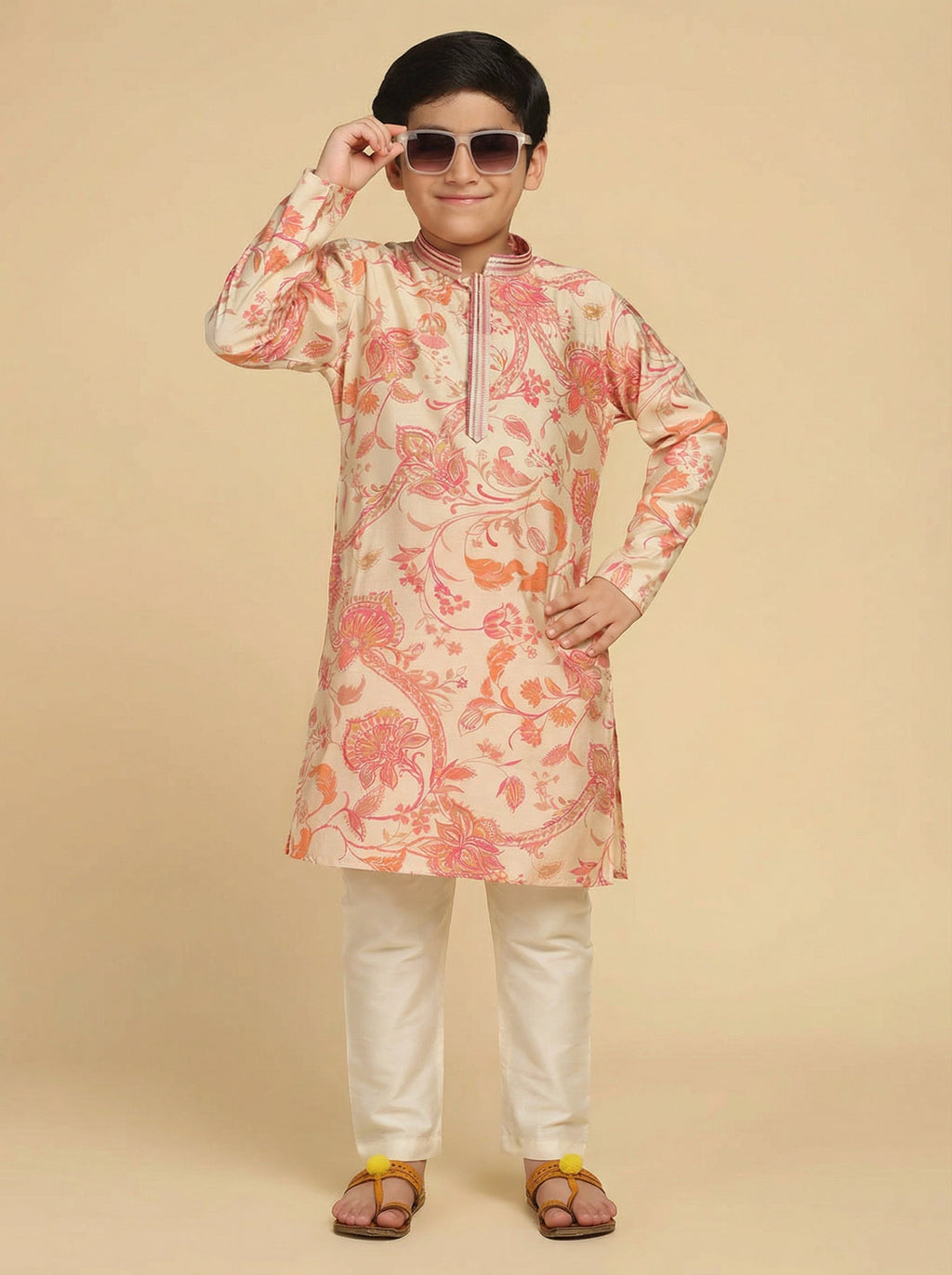 Multicolour Printed Kurta Pyjama Set