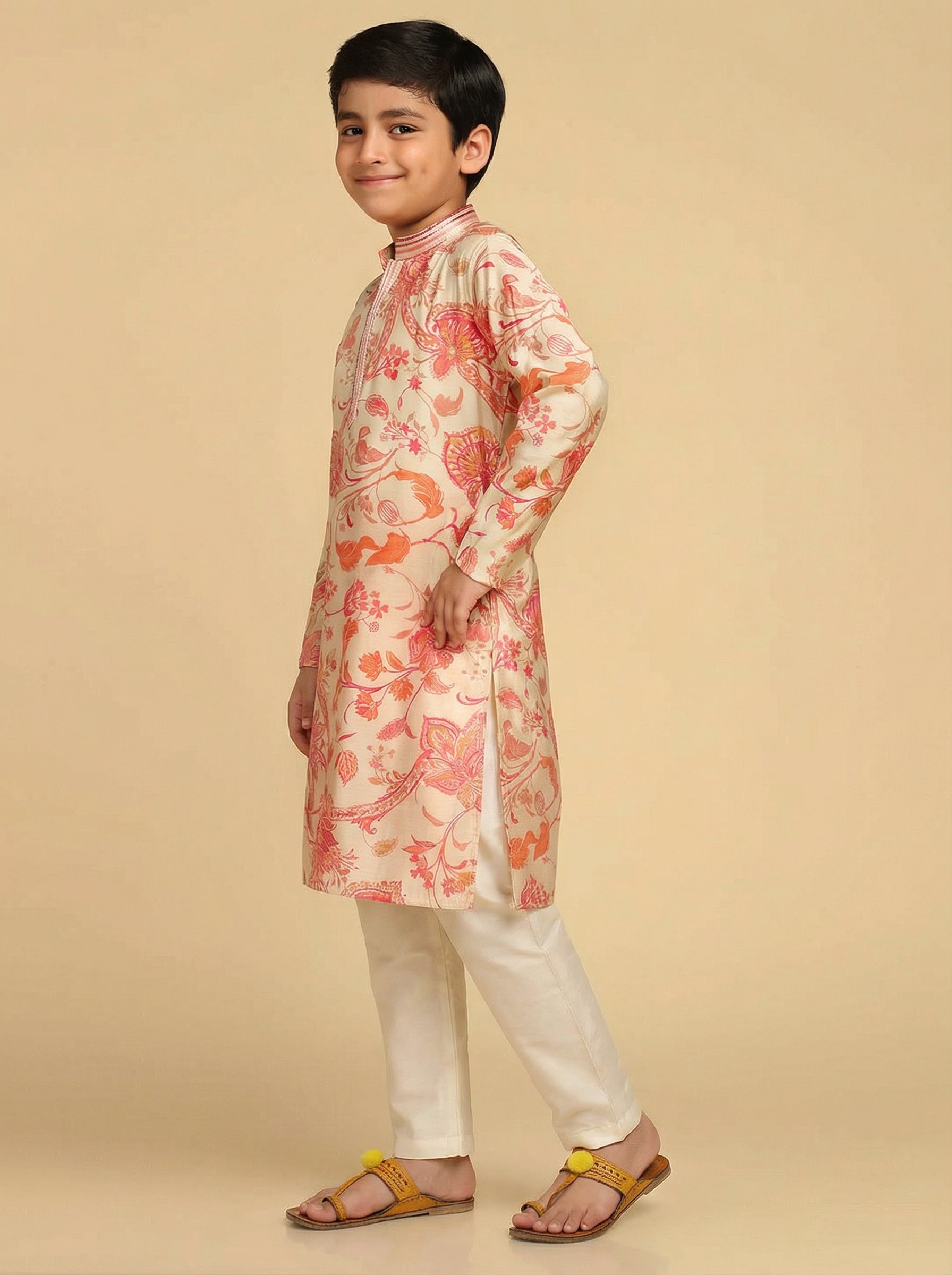 Multicolour Printed Kurta Pyjama Set