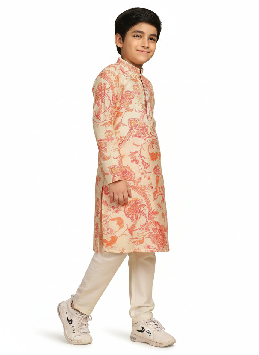 Multicolour Printed Kurta Pyjama Set